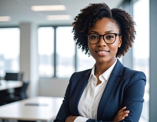 Confident businesswoman in modern office (3)