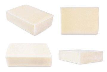 Mozzarella cheese on a white isolated background
