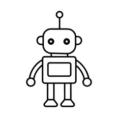 outline of a cute smart robot with antennas 