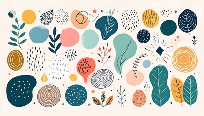 Abstract shapes and organic elements collection