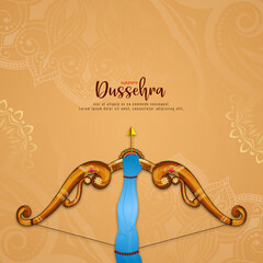 Happy Dussehra Indian festival mythological elegant background