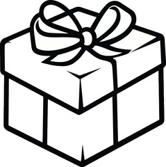 Gift box with ribbon bow, wrapped present holiday celebration design