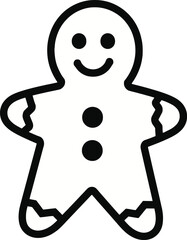 Cute gingerbread man cookie, traditional Christmas holiday dessert