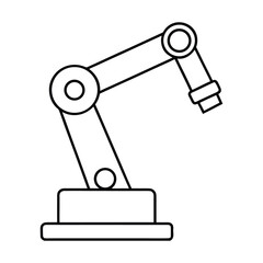  industrial robotic arm in outline sketch 