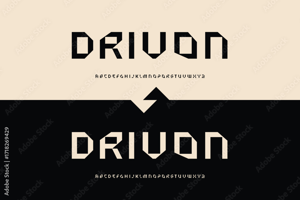 Poster modern geometric driven logo design with abstract arrow symbol