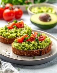 Healthy avocado toast close-up