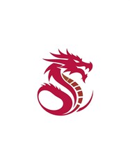 Red dragon logo, stylized profile