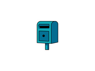 Vector illustration of a mailbox isolated on white background
