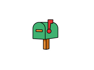 Vector illustration of a mailbox isolated on white background