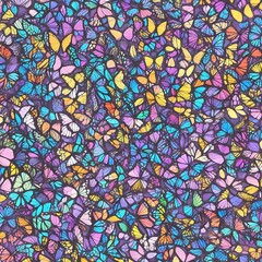A vibrant tapestry of colorful butterflies creates a mesmerizing and intricate pattern, showcasing the beauty and diversity of natures delicate creatures