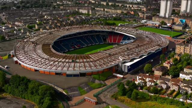 An aerial view of Hampden Park, Scotland's National Stadium in Glasgow, Scotland