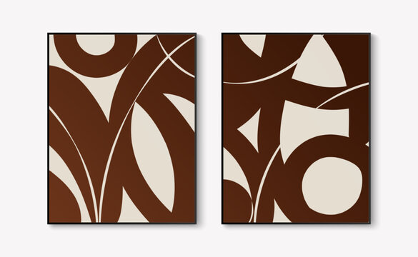 Abstract paint modern mid century art. Interior objects, Home decoration, Art prints, Vector illustration.