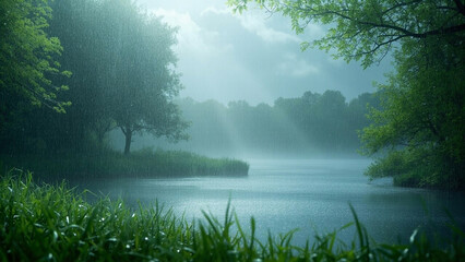 Morning mist over the river