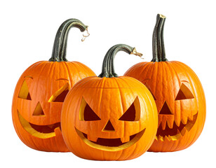 Halloween Pumpkin Trio Full Color PNG