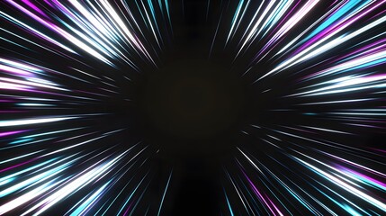 Obraz premium A dynamic, vibrant image showcasing radiating light streaks in a variety of hues, creating a powerful sense of motion and speed.