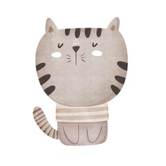 Cartoon cat. Colorful illustration, flat style. design for cards, print, poster	
