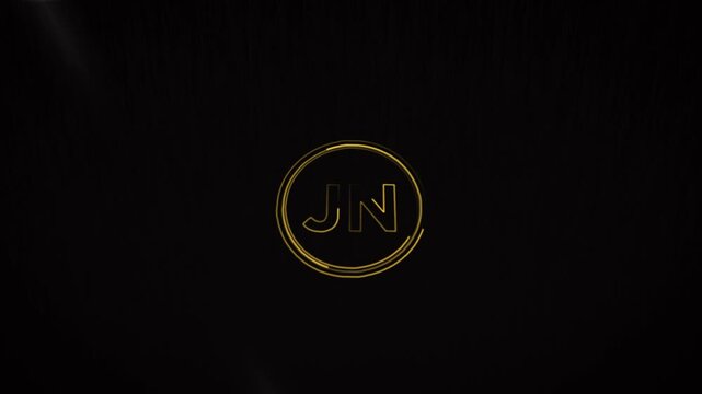 Elegant Gold Monogram Logo Design JN Initials