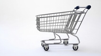 Empty shopping cart isolated on white background