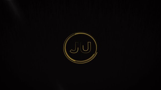 Elegant Golden Initials Logo Design JU Monogram