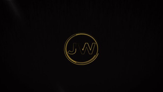 Elegant Golden JW Monogram Logo Intro Animation