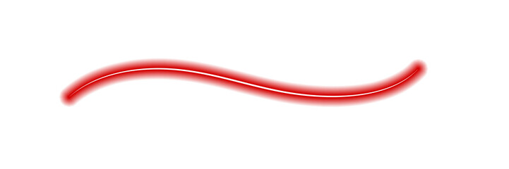 Red Wavy Neon Line Isolated on Transparent Background, Glowing Curved Stroke for Modern Digital Design © Maria