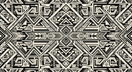Bold geometric pattern with tribal vibes perfect for modern backgrounds, striking textiles and unique graphic designs adding eye-catching texture to any project