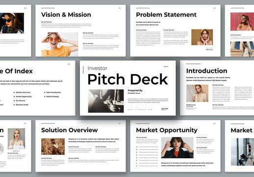 Investor Pitch Deck Presentation Template Design