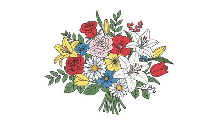 colorful flowers in vectore