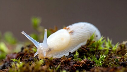 Close-up of a pale snail