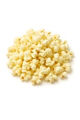 fresh buttered popcorn on white background