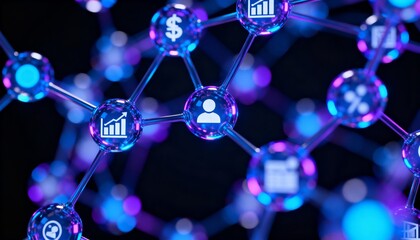 Abstract illustration of interconnected digital spheres, representing data and business concepts.