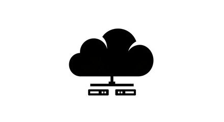 Cloud computing icon silhouette concept