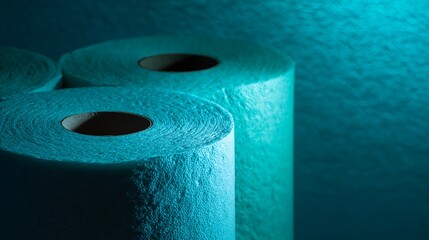 Stock up on essential paper towels, a vibrant teal hue adds modern flair to everyday cleaning supplies, perfect for commercial or home use, emphasizing cleanliness and organization.