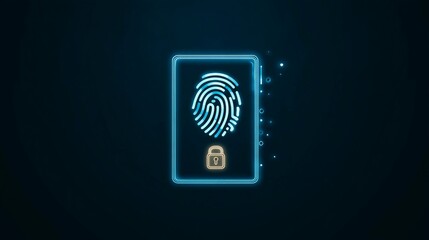 Unlock secure digital identity with advanced biometric fingerprint scanning and digital lock technology, safeguarding personal data in a futuristic cyberspace.