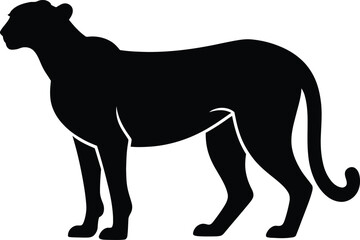 Obraz premium Black cheetah silhouette standing animal feline