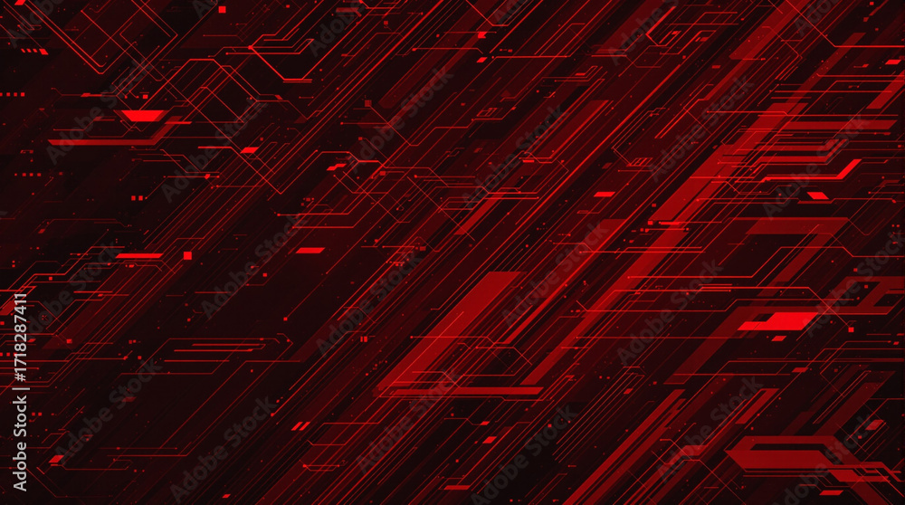 Poster red abstract technology background: a striking abstract background with a futuristic tech theme, fea