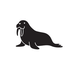 Walrus Silhouette Illustrations & Vectors