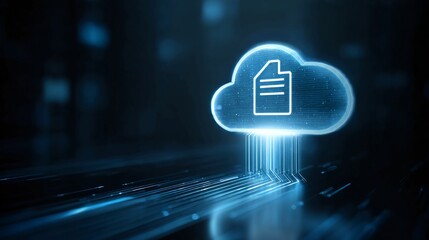 Securely storing and accessing vital business documents in the dynamic digital cloud, symbolizing data protection and modern connectivity for seamless global operations and innovation.