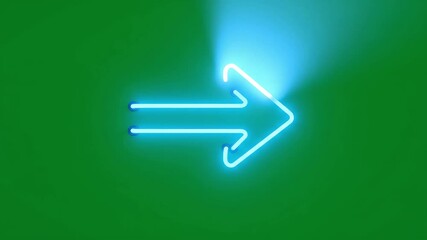 Vibrant Teal Arrow on Green A Modern Directional Beacon - Conceptual Art with Neon Glow and Bold Contrast