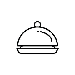 restaurant cloche icon on a black background