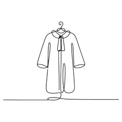 Judge Robe Continuous Line Art Minimalist Law Vector Illustration Design
