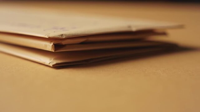 Stacked brown envelopes on a smooth surface, hinting at correspondence and organization