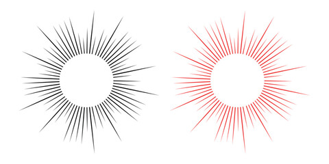 Bursting Radial Lines Graphic Element Set for Emphasis and Attention with Dynamic Starburst Effect