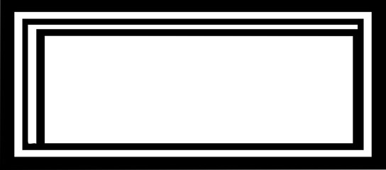Modern black and white rectangular frame for stylish presentations, striking posters, and eye-catching graphic design, creating a bold, minimalist aesthetic © Vectors Studio