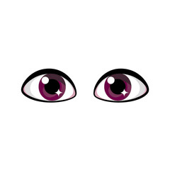 Stylish vector eyes with a captivating purple hue, perfect for adding a pop of color and intrigue to your designs, delivering a modern, eye-catching appeal