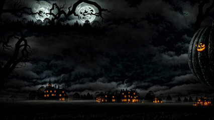 halloween night scene