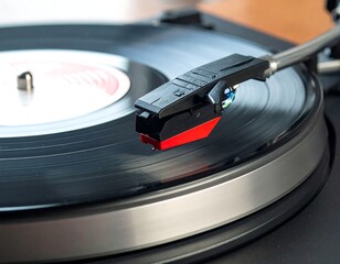 Close-up of a record player