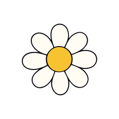 Cute white flower vector graphic