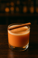 Pumpkin Spice Whiskey Cocktail with Cinnamon Stick