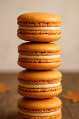 Stack of Pumpkin Spice Macarons